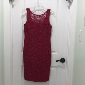 White House Black Market Red Lace Dress
